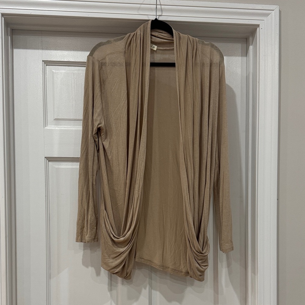 Ginger G Tan Draped Cardigan
